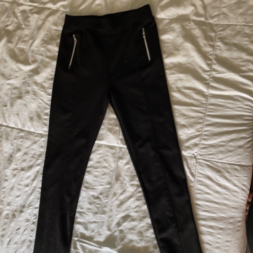 Primark Girls Black Double Zippered Pants